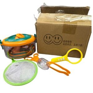 Kids Bug Catcher Kit Magnifying Glass Net Tweezers Habitat Explorer Outdoors Toy